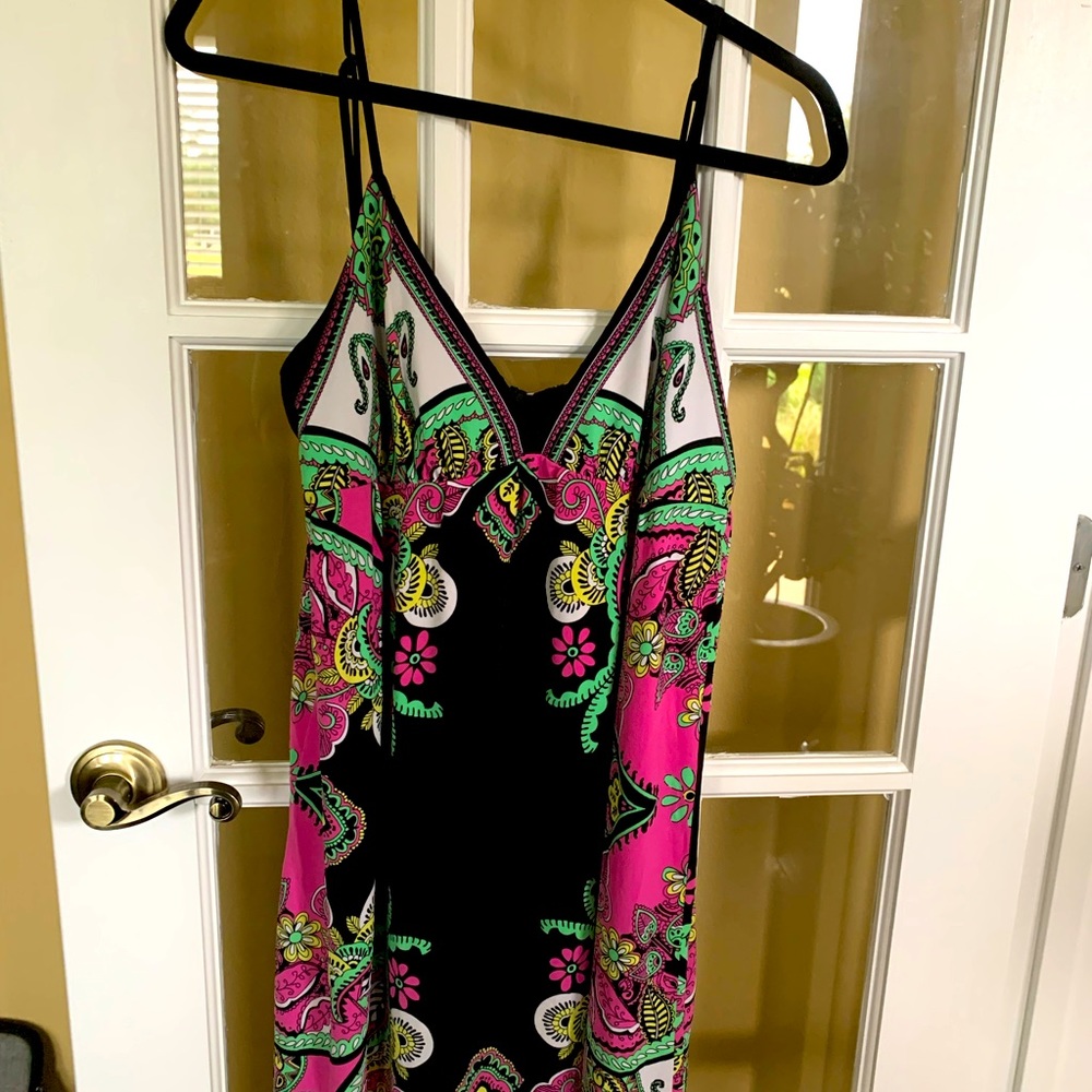 Beige by Eci dress in black,white,pink & green 14